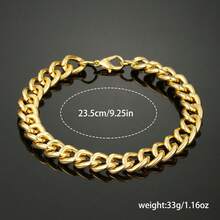 男士黄金奢华手表套装，搭配黄金手链 - 金色 - 查看 8