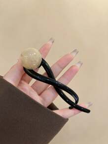 2 szt./1 szt. Retro brązowe spinki do włosów z perłami syntetycznymi, unikalny design, proste i eleganckie, odpowiednie do dojazdów do pracy, fryzur codziennych, akcesoriów do włosów na wiosnę i lato, akcesoriów szkolnych, akcesoriów do włosów z perłami syntetycznymi