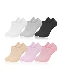 2/3/5 paires Chaussettes de yoga de couleur unie pour femmes, chaussettes antidérapantes avec adhérence pour le Pilates, pour l'exercice, l'hôpital, la salle de gym