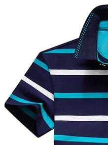 Men's Lapel, Stripes, Short Sleeves, Casual Fashion Style, Summer Golf, Everyday Casual