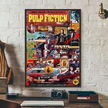 1 件低俗小说电影动漫海报艺术墙防水家居客厅卧室酒吧美学装饰礼物可选相框 - 彩色 - 查看 25