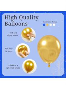 35pcs Navy Blue Metal Gold Confetti Balloons Are Suitable For Wedding, Graduation, Birthday Decoration, Birthday Parties, Weddings, And Gender Revealing Decorations