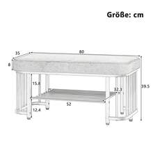 Moderne Schuhbank mit Sitzfläche aus Samt und stabilem Metallgestell Platzsparende Flurbank mit verstellbaren Füßen Ideal als Schuhbank für Flur Schlafzimmer und kleine Wohnungen