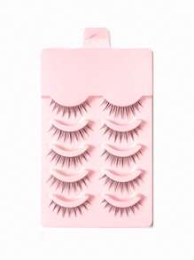5 pares de pestañas postizas transparentes naturalistas y lindas para uso diario y escenario, son ligeras y realistas