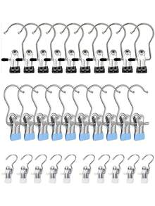 20/10/5/1 Pieces Of Stainless Steel Clothes Clip, Stainless Steel Clothes Hanger Hooks, Simple Stainless Steel Hook Clip,30/40/42 Pieces Of Stainless Steel Clips,Laundry Pegs With Hooks,(Coat) Hanger,Interior ,Portable Hanging Clothes Clip, Wardrobe Storage Racks, Clothes Hangers Easter Decorations, Mother's Day Clothing Spring Decorations, Holiday Decorations,Hanger Dress Pants Shoes Jeans Boots Skirt - Multicolor - View 40