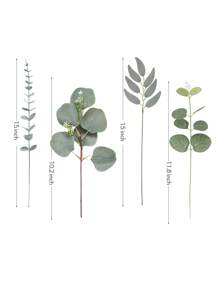 30pcs Eucalyptus Leaf Stems, With Fruit. Artificial Green Plants Plastic Flowers Suitable For Wedding Vase Bouquet Floral Arrangement Home Decor Flower Bouquet