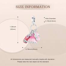 PARCOM 1 Pc Silver-Plated Dancing & Mix-Match Series Beaded Pendant, Fashionable Multifunctional DIY Bracelet & Necklace Jewelry Accessory, Suitable For Daily Wear And Gift-Giving, Can Be A Perfect Jewelry Bracelet Ornament, Birthday And Holiday Gift