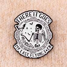 Skeleton Bat Enamel Pin Halloween Brooch Pines Lapel Pins Badge On Backpack Clothing Accessories Punk Jewelry Holiday Gifts - NR10289 - View 1