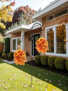 1/2/4pcs UV-Resistant Silk Bindweed Artificial Flowers With Eucalyptus Leaves Wall Hanging Greenery Decor, Suitable For Halloween, Autumn Decoration, Home, Room, Garden, Classroom, Bedroom, Wedding, Bridal Shower, Party, Baby Shower, Patio Home Decor Halloween Decor Room Decor