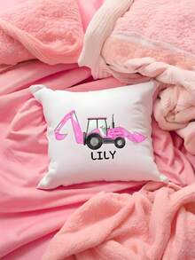 Personalisierter Kinder-Bagger Kissenbezug - beidseitig Muster, personalisiert mit Foto/Text/Name, dekorative Kissenbezüge, personalisierte Kissenhüllen, ideal als Geschenk und Geburtstagspräsent für Kinder