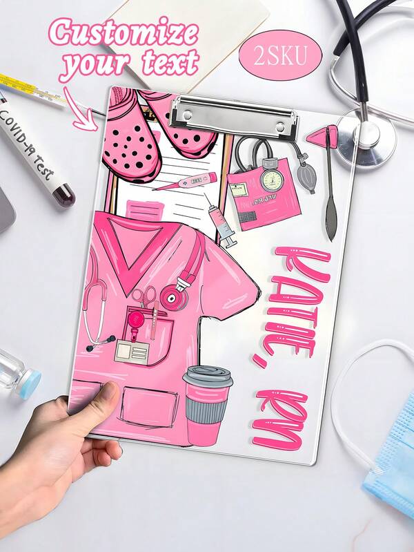 Personalized Acrylic Nurse Clipboard With Name Front And Back, -40 Styles, Nurse Gift, Nurse Graduation Gift, Healthcare Acrylic Clipboard, Nurse Stuff, Office & School Supplies, Xmas Decoration, Office Decor