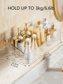 1-2件装豪华浴室壁挂式收纳架，免钻孔马桶/梳妆台整理架浴室配件 - 彩色 - 查看 3