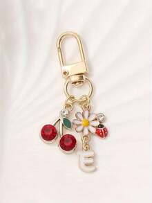 1 件合金 A-Z 字母樱桃雏菊甲虫字母吊坠钥匙扣时尚创意设计生日礼物配饰、母亲节礼物女士、夏季包包挂饰、女士时尚配饰、鲜艳的花朵设计、耐用的金属钥匙扣、美观的礼物创意、新奇钥匙扣 - 金色 - 查看 28