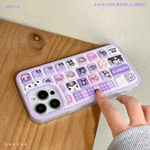 Sanrio Sanrio Cartoon Kurome Hello Kitty Creative Stereo Keyboard Phone Case Anti-Drop Apple Soft Case 13promax Phone Case 15 Protective Case 14 Cute 16 (Single Phone Case)