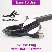 1 pieza Barra de Luz Negra de LED UV T5 de 5W con Interruptor de Encendido/Apagado, Luz Negra Portátil a través de USB, para Ambiente Festivo de Halloween, Dormitorio y Diversión - Morado - Ver 6