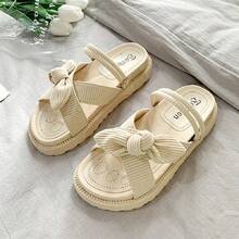 Sandalias mujer, sandalias de moda para playa, chanclas comodas zapatos de verano - Beis - Ver 2