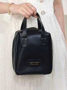 1pc Multifunctional Makeup Bag, Summer Travel Cosmetic Organizer, Waterproof Toiletry Bag, Large Capacity Makeup Brush Holder Bag, Convenient Travel Tote, Suitable For Skincare, Makeup, Brushes, Powder, Lipstick, Beach, School, Bathroom, Holiday, Valentine's Day, Christmas, Mother's Day Gift, Suitable For Mothers, Families, Friends, Summer Essential