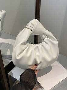 2025 حقيبة منمنمة سحابية مكرمشة للنساء بملمس ناعم، حقيبة تسوق صغيرة ذات تصميم بسيط وطازج للصيف الجديد