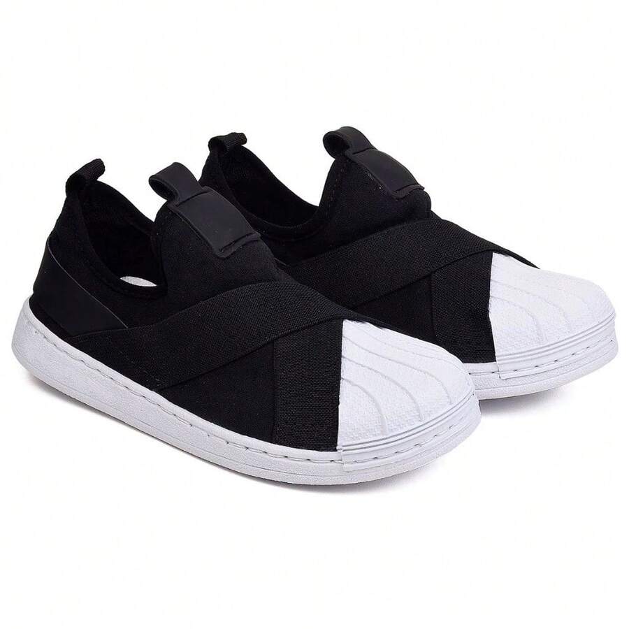 Casual Slip-On Sneakers Casual Style And Ease - 黑色/白色 - 查看 1