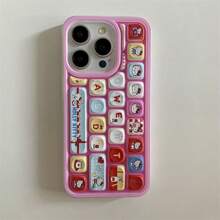 Sanrio Sanrio Cartoon Kurome Hello Kitty Creative Stereo Keyboard Phone Case Anti-Drop Apple Soft Case 13promax Phone Case 15 Protective Case 14 Cute 16 (Single Phone Case)