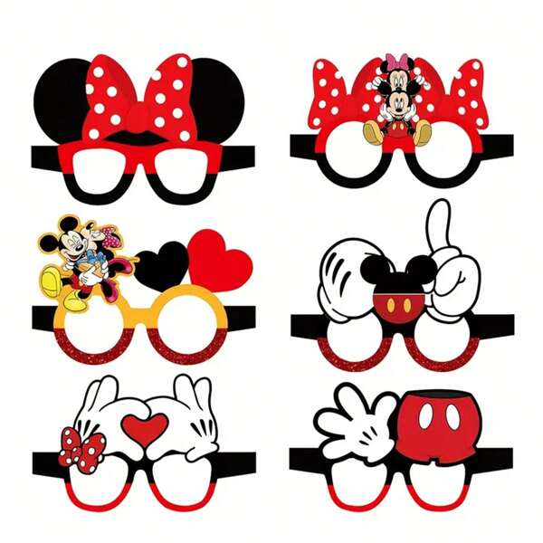 Disney 12pcs Disney Mickey & Minnie Mouse Party Paper Glasses, Holiday Party Decorations & Photo Props, Cute Cartoon Gifts For Friends