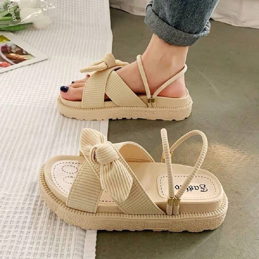 Sandalias mujer, sandalias de moda para playa, chanclas comodas zapatos de verano - Beis - Ver 1