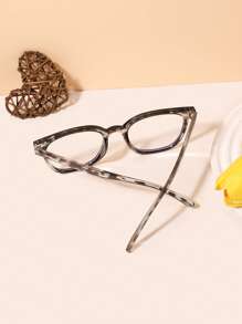 1 pieza Gafas sin receta de marco cuadrado de acrílico con borde completo, estilo bohemio, para adolescentes de 14 a 16 años, adecuadas para salidas y lectura diaria