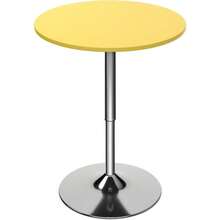 Mesa de bar redonda de 23.5'' con altura ajustable de 27.5" a 36" para sala de estar, comedor o bar - Amarillo - Ver 2
