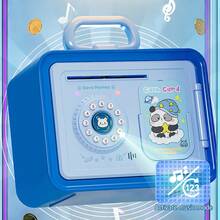 Realistic Child ATM Deposit Machine, Automatic Coin Insertion Cartoon Password Smart Money Box With Music, Creative Piggy Bank Toy, Kids Birthday Gift, Can Set Password - Multicolor - View 5