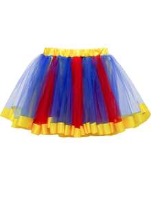 Falda de tul roja y verde de Navidad para niña preadolescente, falda esponjosa para escenario infantil - azul real - Ver 2