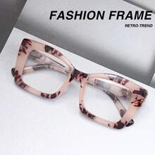 4pcs Big Frame Fashion Leopard Print Reading Glasses, Gradient Lenses Comfortable Presbyopic Glasses With Quality Spring Hinges - Multicolor - View 6
