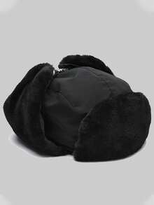 1pc Velvet Trapper Hat, Warm Ear Protection Waterproof Hunting Cap For Winter Winter Outfits