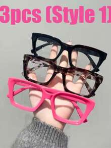 4pcs Blue Light Blocking Glasses - Fashion Square Fake Eyeglasses, Face-Flattering,Anti Ray Computer Gaming Glasses, Blue Blockers Glasses For Women/Men,Daily Versatile School Style - Multicolor - View 13