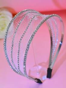 1 Stück funkelnde Stern Strass Mesh breite Haarspange, modischer einfacher barocker Stil Haaraccessoire für Feiertag, Party, Sommer Strand Urlaub, Lässig Alltag, Sommer Urlaub, Strand Accessoires, Haaraccessoires, Haarband, Diadem, Haarreifen