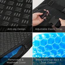Sunlit Large Gel Cushion & Back Cushion Long Sitting With Non-Slip Cover, Gel Cushions Wheelchair Office Chair Car, Reduces Tailbone Pressure And Pain Relief (18.5''x16.9''x 1.57'') WYRM - Large (18.5 X 16.9 X 1.57 Inches) - View 6