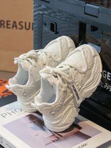 Girls' Summer 2025 New Mesh Breathable Athletic Casual Sneakers, Lace-Up Campus Outdoor Running Shoes, Middle & Big Kids