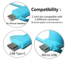 Mini ventilador USB portátil 3 en 1 180 giratorio Cool Cooler Ventilador de teléfono móvil, universal, Cualquier tipo de Telefono - Multicolor - Ver 5