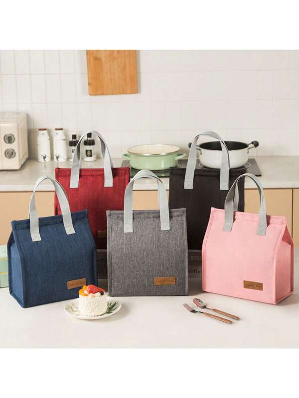 1pc New Fashion Lunch Bag, Reusable Insulated Lunch Tote Bag, Handheld Lunch Box Bag, Large Capacity Lunch Organizer, Back To School, Outdoor Carrying Bag