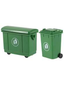 2 件微型卫生垃圾桶迷你仿真垃圾桶模型家具摆件套件配件微景观艺术装饰创意 DIY 装饰礼物