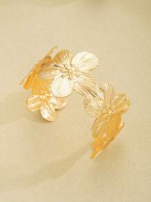 2pcs Retro Elegant Bohemian Floral Bow Adjustable Open Bangle Bracelet, Vintage Rustic Simple Personalized High-End Basic Stacking Jewelry For Women, Suitable For Daily Outfit, Gift For Friends, Family, Girlfriend, Valentine's Day, Mother's Day, All Season