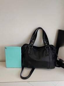 New Large Capacity Casual Tote Bag - Black - View 4