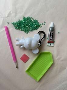 一套DIY钻石钥匙扣吊坠，趣味手工工艺品，适合作为生日、毕业、情人节和圣诞节的毛绒袜纪念品 - 彩色 - 查看 22