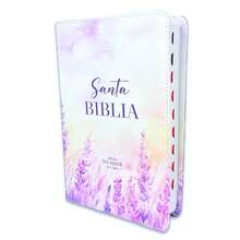 Biblia Letra Grande 12 Puntos Para Mujer RV1960 Imit Piel Primavera Floral Lila Con Indice - Multicolor - View 1