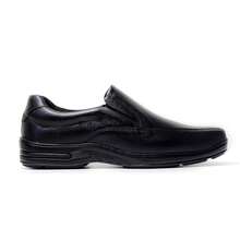 Yakov Leather Men's Orthopedic Dress Shoe Softness - Flat Black - View 3