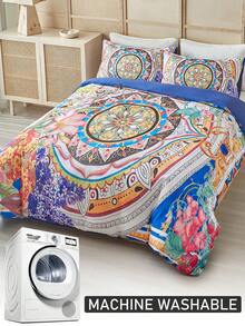 2/3pcs Colorful Flower Pattern Digital Print Duvet Cover Set, Boho Modern Bedding Set For All Seasons, Soft& Breathable, Machine Washable( 1 Duvet Cover+ 1/2 Pillowcases, No Filler)