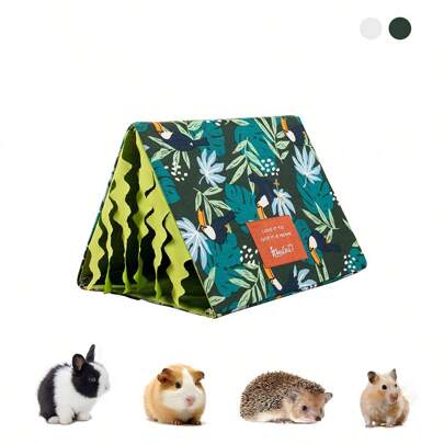 ITANDME Casa de Esconderijo para Porquinho-da-Índia, Casa para Hamster sem Instalação - Design com Franja Dupla Fácil de Limpar, Túnel de Esconderijo para Pequenos Animais, Cama para Ouriço, Rato