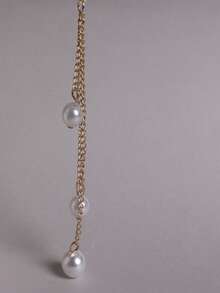 Pasador de pelo con decoración de perlas falsas y rhinestones en forma de cola de pez, elegante accesorio para moño, moldeador de moño, pieza de pelo para moño, horquillas para peinado, artículos escolares, accesorios para el cabello, accesorios para la cabeza, accesorios para el cabello para mujeres - Dorado - Ver 7