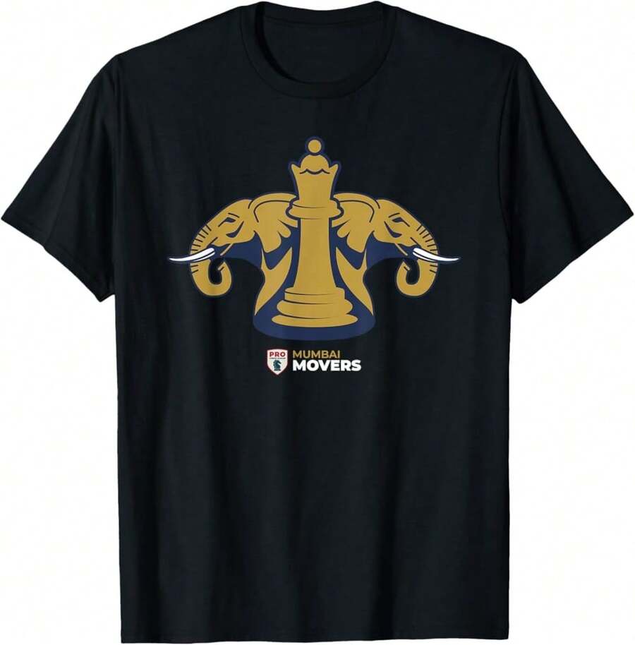 Camiseta del equipo de la Liga de Ajedrez Profesional PCL Mumbai Movers - Negro - Ver 1