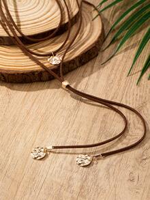1 chiếc vòng cổ mặt tròn tự điều chỉnh nhiều lớp phong cách Bohemian Retro, dây đeo nhung Hàn Quốc độc đáo, thời trang dành cho phụ nữ, thích hợp để đeo hàng ngày, ngày lễ, tiệc tùng - Vàng Bohemian - Xem 5