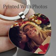 Custom Heart Pendant Necklace - Personalized Dog Tag Photo, Stainless Steel, Ideal For Couples, Valentine's Day And Christmas Gifts,Silver,Stylish,Colorful,Vintage,Simple,Unisex,Casual,Cuties,Custom,Personalized,Unique,Ideal Gifts For Him,Ideal Gifts For Her,Her,Boyfriend,Girlfriend,Dad,Mom,Family,Friends,For Anniversaries,For Birthdays,For Graduation,For Prom,For Party,Jewelry,Jewelry,Chic Autumn,Jewelry & Watches,Customized Fashion Photo Necklaces - Multicolor - View 3